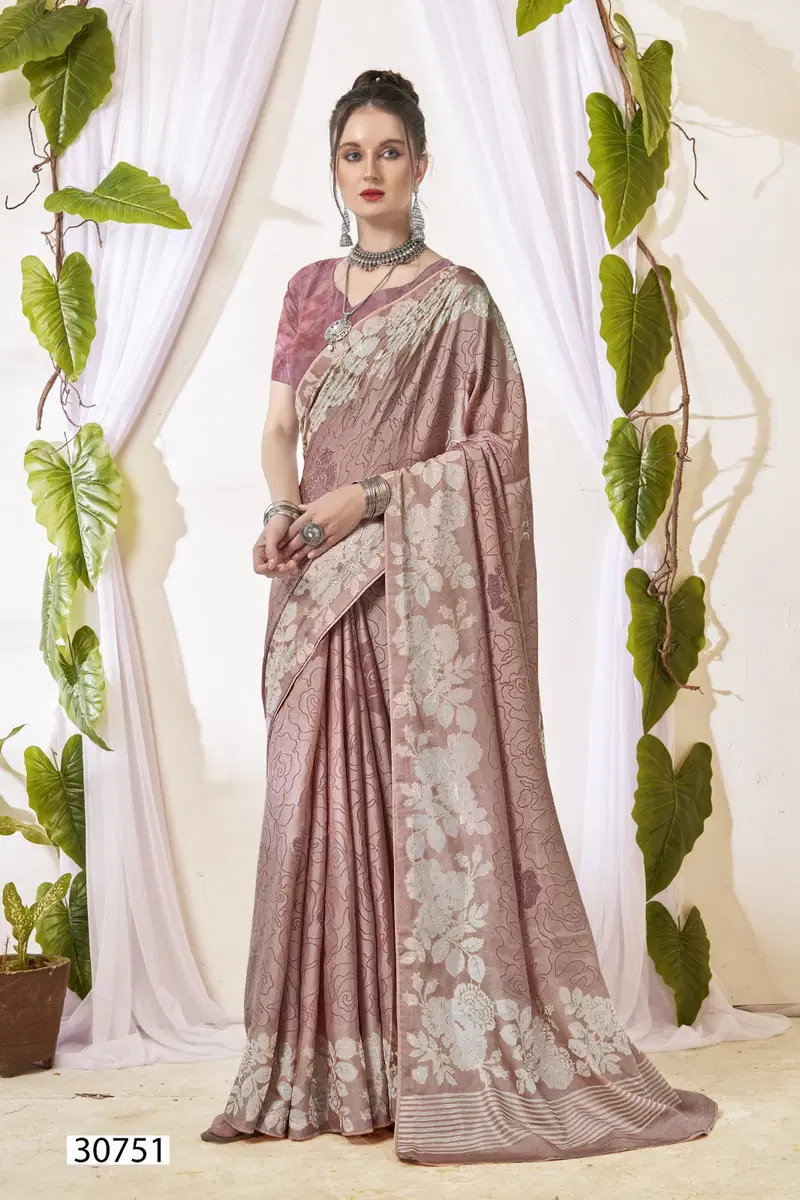 Nargis By Vallabhi Brasso Floral Printed Saree Wholesale Price In Surat